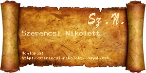 Szerencsi Nikolett névjegykártya