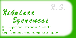 nikolett szerencsi business card